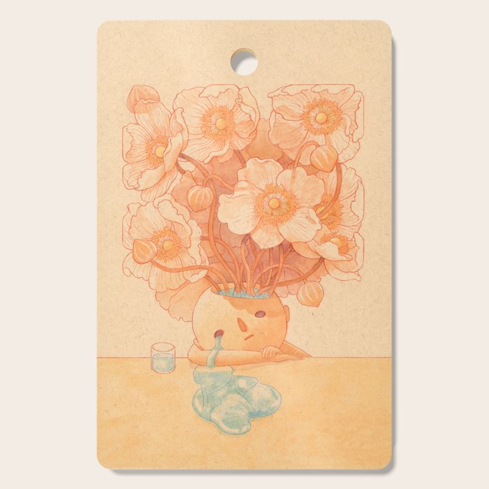 Anemone in Orange Cutting Board Gallery Image 1