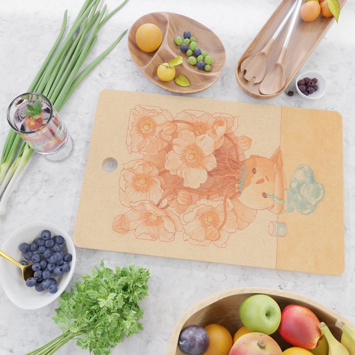 Anemone in Orange Cutting Board Gallery Image 2