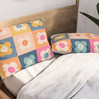 Floral checkerboard Pillow Sham Gallery Image 2