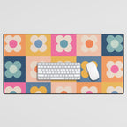 Floral checkerboard Desk Mat Gallery Image 1