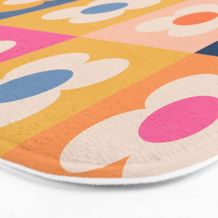 Floral checkerboard Bath Mat Gallery Image 3