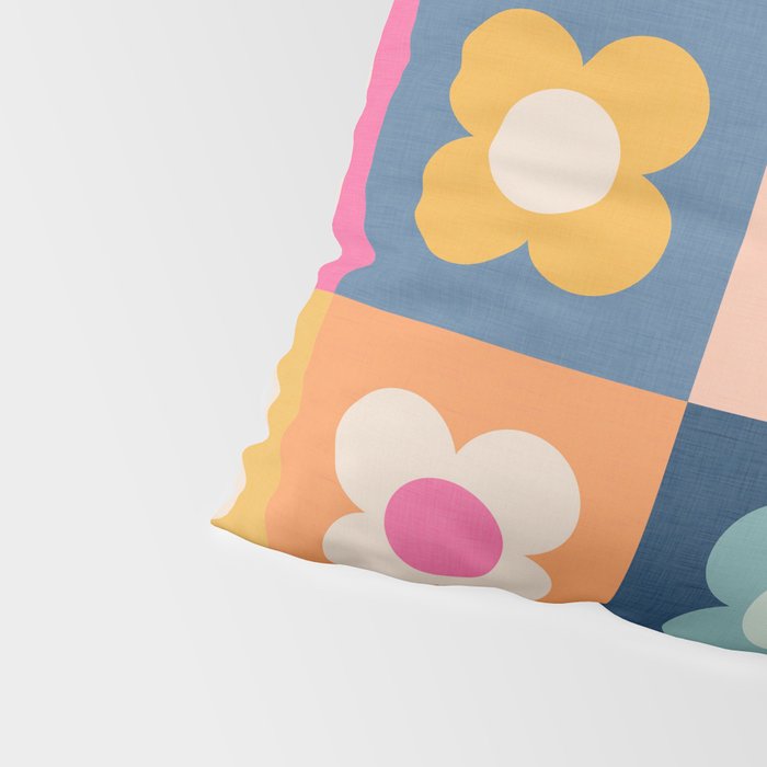 Floral checkerboard Pillow Sham Gallery Image 4