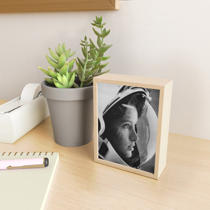 NASA Astronaut, Anna Fisher, black and white photograph Mini Art Print Gallery Image 2