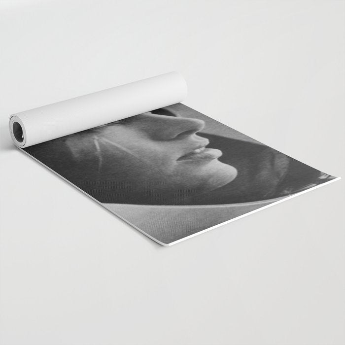 NASA Astronaut, Anna Fisher, black and white photograph Yoga Mat Gallery Image 2