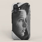 NASA Astronaut, Anna Fisher, black and white photograph iPhone Case Gallery Image 1
