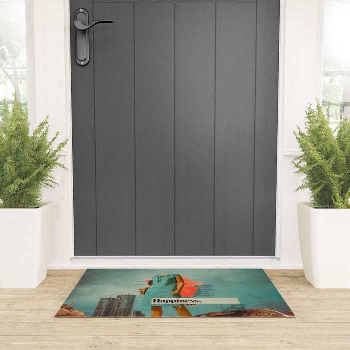 Happiness Here Welcome Mat Gallery Image 3