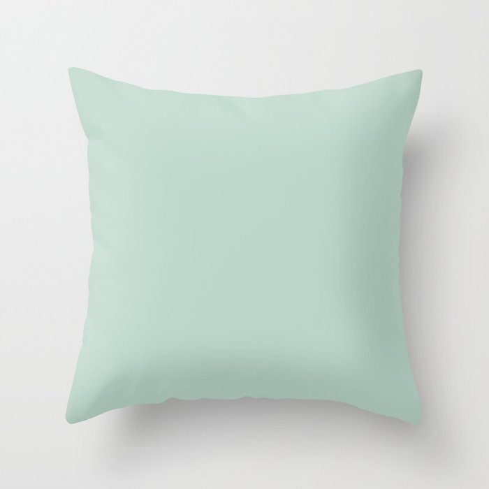 Pale Aqua Teal Blue Celadon Solid Color Throw Pillow Gallery Image 6
