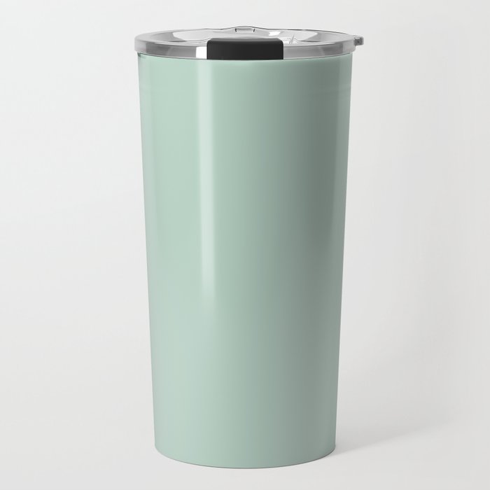 Pale Aqua Teal Blue Celadon Solid Color Travel Mug Gallery Image 1