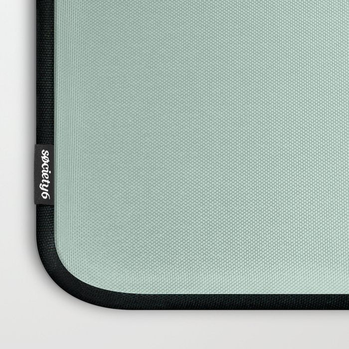 Pale Aqua Teal Blue Celadon Solid Color Laptop Sleeve Gallery Image 3