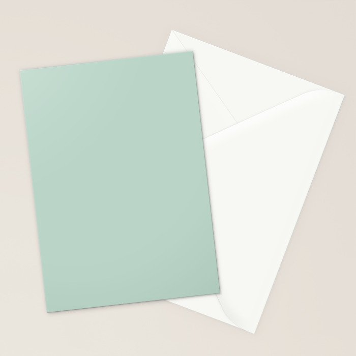 Pale Aqua Teal Blue Celadon Solid Color Stationery Card Gallery Image 2
