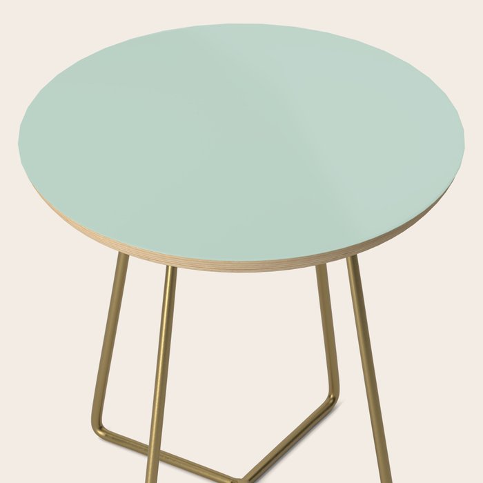 Pale Aqua Teal Blue Celadon Solid Color Side Table Gallery Image 2
