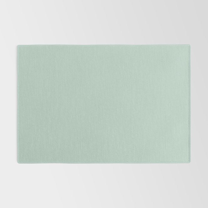 Pale Aqua Teal Blue Celadon Solid Color Rug Gallery Image 2