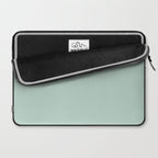 Pale Aqua Teal Blue Celadon Solid Color Laptop Sleeve Gallery Image 2