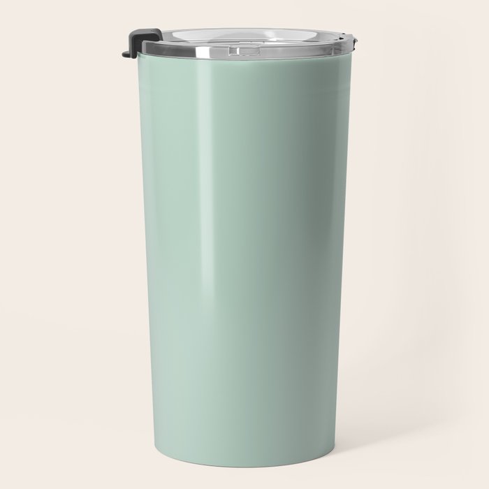 Pale Aqua Teal Blue Celadon Solid Color Travel Mug Gallery Image 3