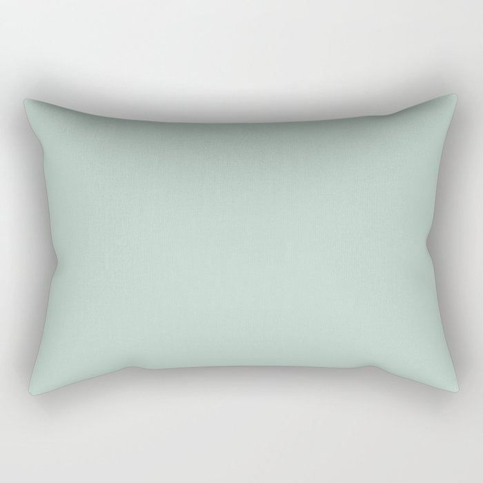 Pale Aqua Teal Blue Celadon Solid Color Rectangular Pillow Gallery Image 2