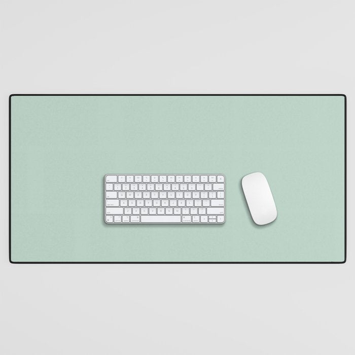 Pale Aqua Teal Blue Celadon Solid Color Desk Mat Gallery Image 1
