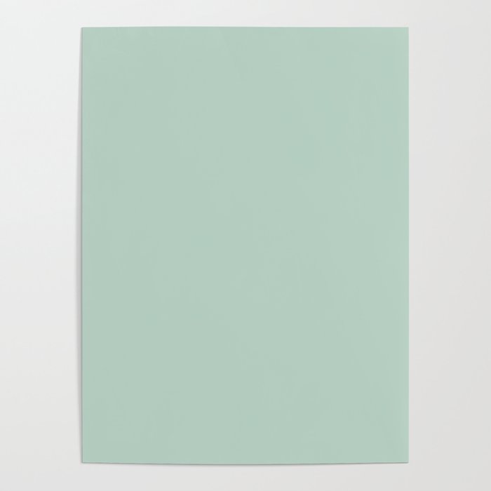 Pale Aqua Teal Blue Celadon Solid Color Poster Gallery Image 4