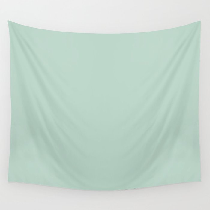 Pale Aqua Teal Blue Celadon Solid Color Wall Tapestry Gallery Image 4