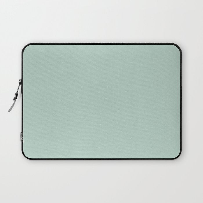 Pale Aqua Teal Blue Celadon Solid Color Laptop Sleeve Gallery Image 1