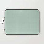 Pale Aqua Teal Blue Celadon Solid Color Laptop Sleeve Gallery Image 1