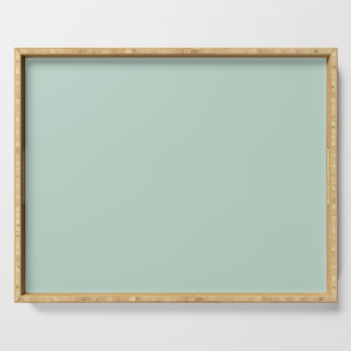 Pale Aqua Teal Blue Celadon Solid Color Serving Tray Gallery Image 1