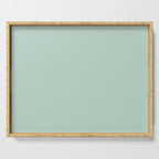 Pale Aqua Teal Blue Celadon Solid Color Serving Tray Gallery Image 1