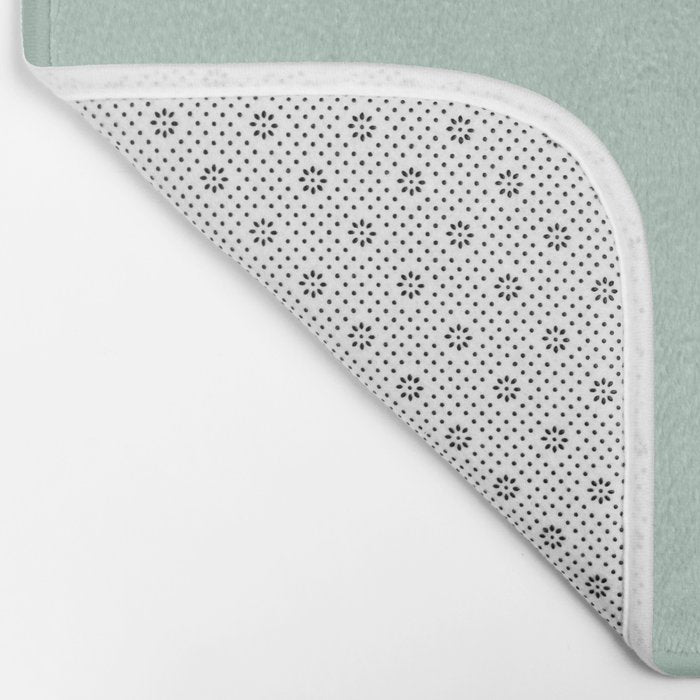 Pale Aqua Teal Blue Celadon Solid Color Bath Mat Gallery Image 2