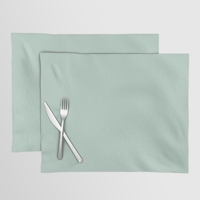 Pale Aqua Teal Blue Celadon Solid Color Placemat Gallery Image 1