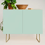 Pale Aqua Teal Blue Celadon Solid Color Credenza Gallery Image 1