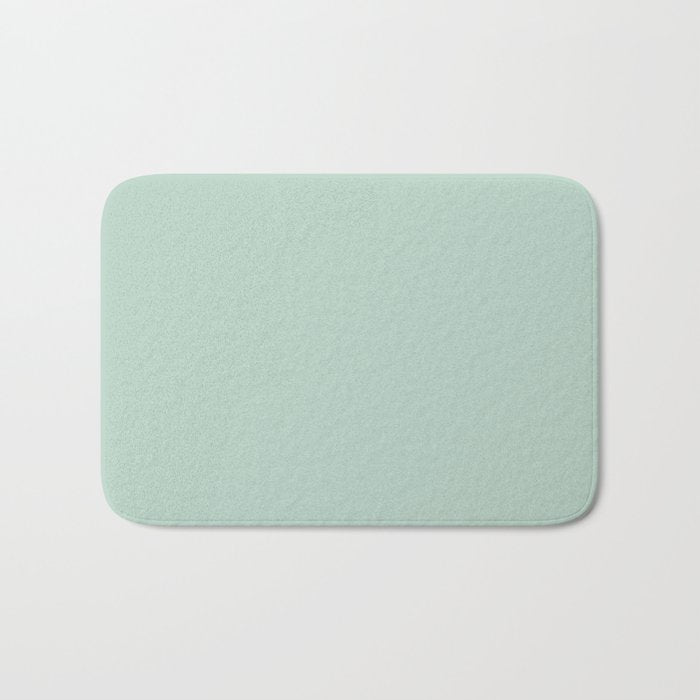 Pale Aqua Teal Blue Celadon Solid Color Bath Mat Gallery Image 1