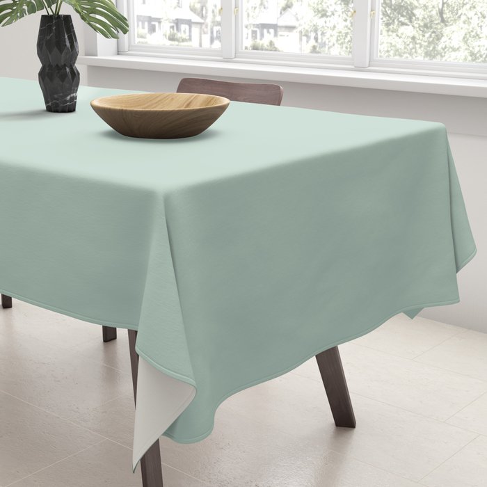 Pale Aqua Teal Blue Celadon Solid Color Tablecloth Gallery Image 3