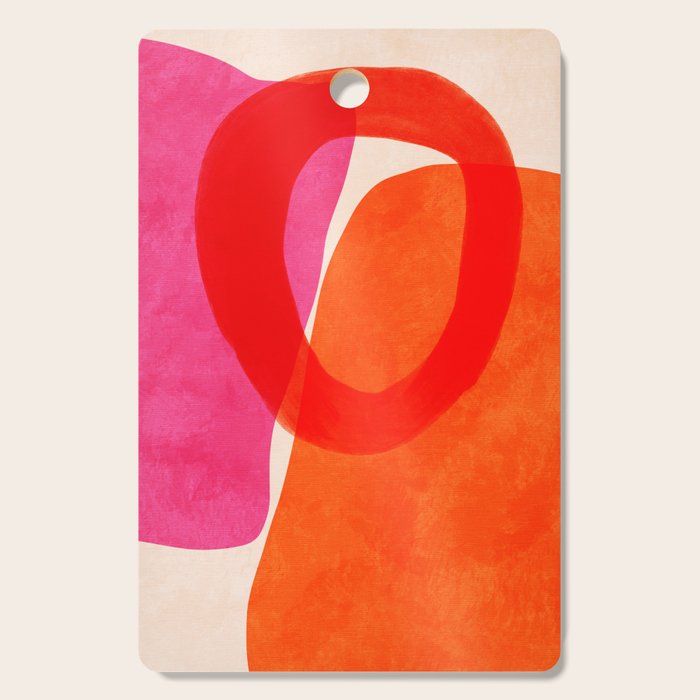 relations IV - pink shapes minimal painting Cutting Board Gallery Image 1