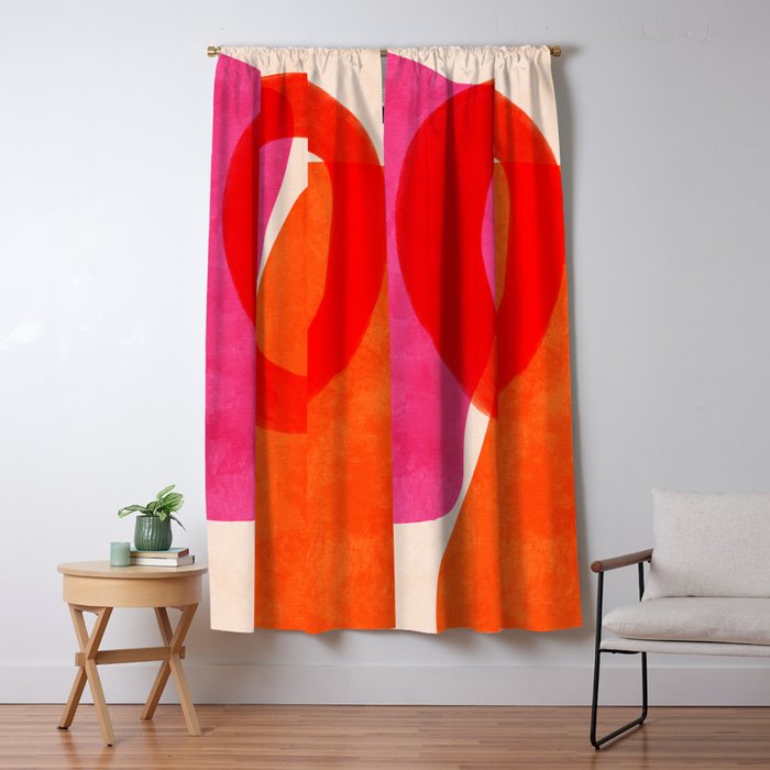 relations IV - pink shapes minimal painting Window Curtain Gallery Image 1