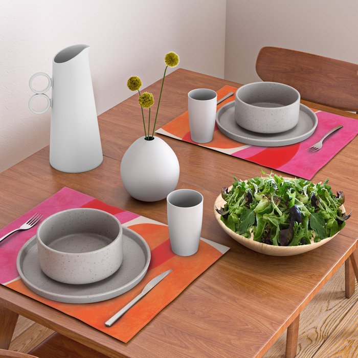 relations IV - pink shapes minimal painting Placemat Gallery Image 2