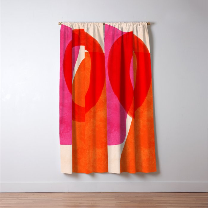 relations IV - pink shapes minimal painting Window Curtain Gallery Image 3