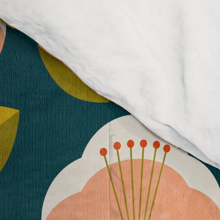 retro midcentury flower Comforter Gallery Image 4