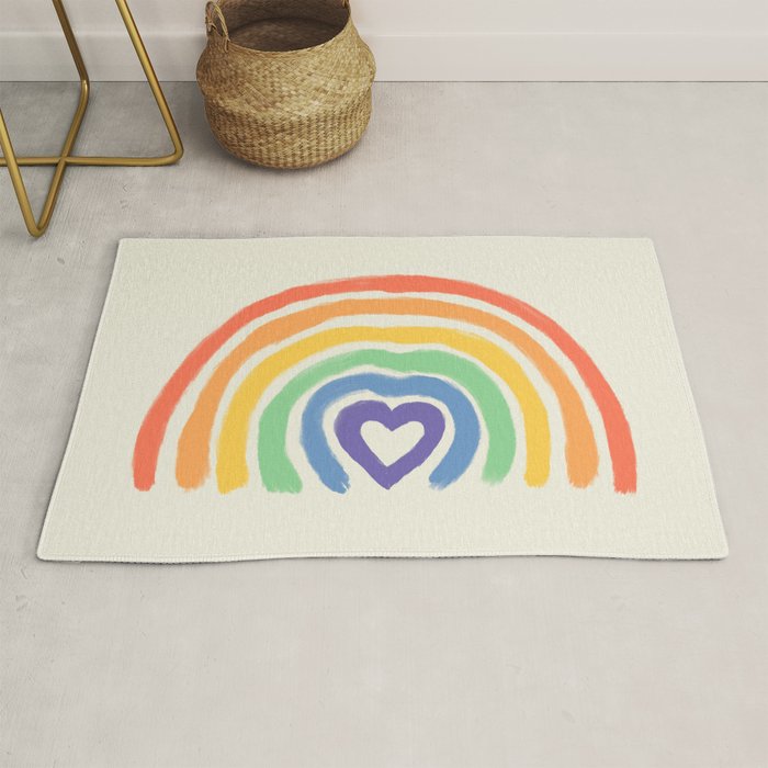 Rainbow Heart Rug Gallery Image 1