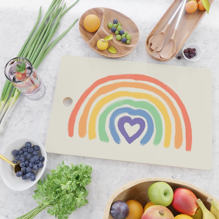 Rainbow Heart Cutting Board Gallery Image 2