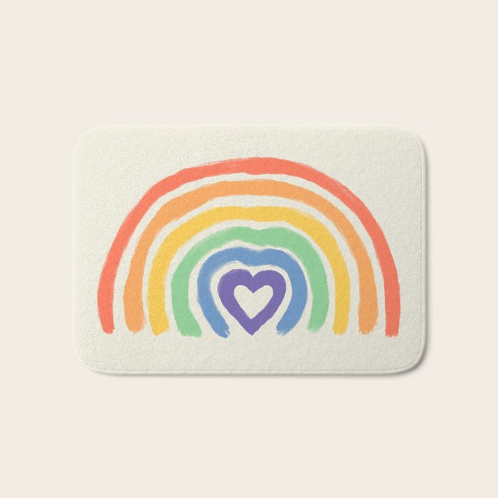Rainbow Heart Bath Mat Gallery Image 1