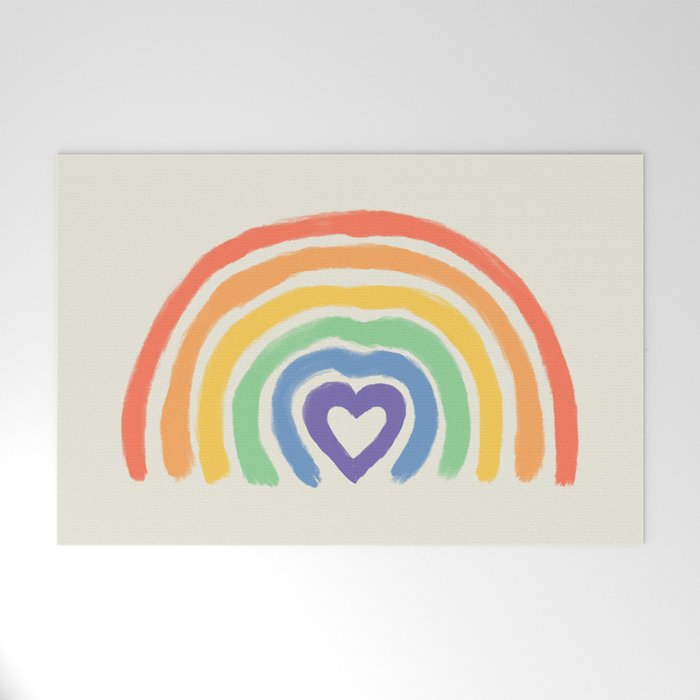 Rainbow Heart Welcome Mat Gallery Image 1