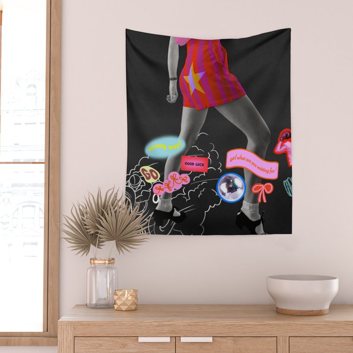 Vroom Vroom, Girl! Wall Tapestry Gallery Image 2