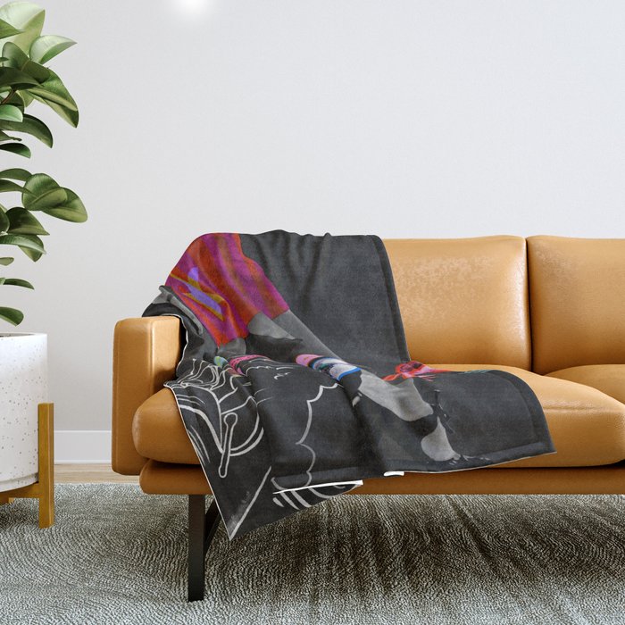 Vroom Vroom, Girl! Throw Blanket Gallery Image 1