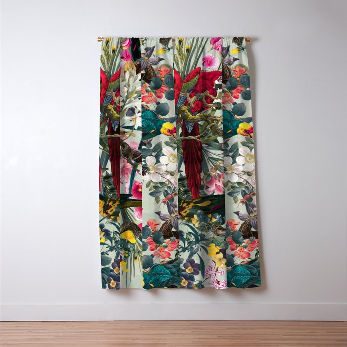 FLORAL AND BIRDS XXII Window Curtain Gallery Image 3