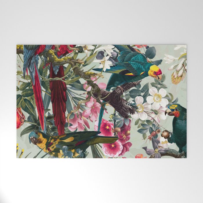 FLORAL AND BIRDS XXII Welcome Mat Gallery Image 1