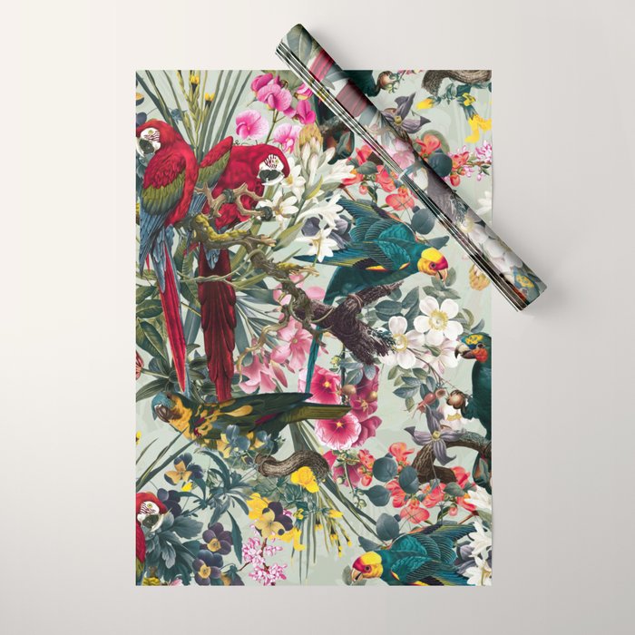 FLORAL AND BIRDS XXII Wrapping Paper Gallery Image 1
