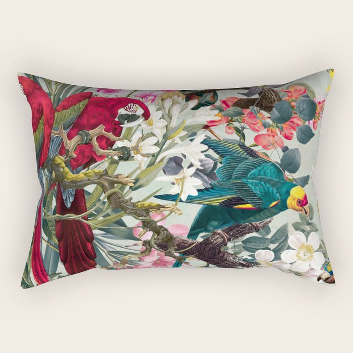 FLORAL AND BIRDS XXII Rectangular Pillow Gallery Image 2