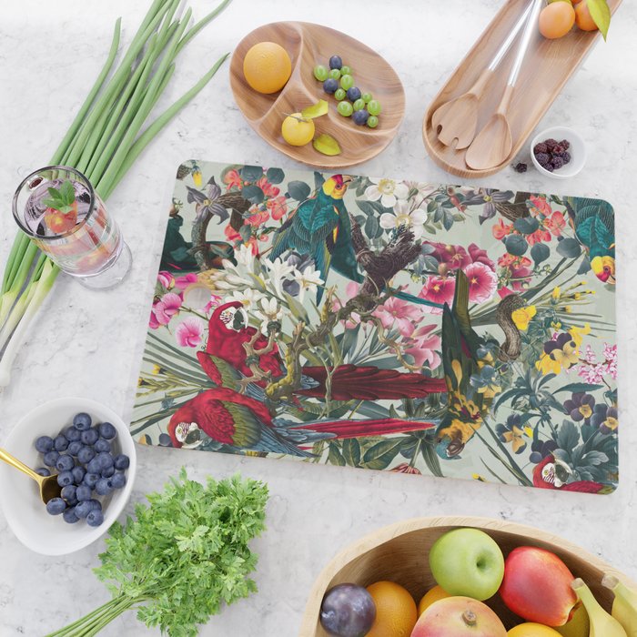 FLORAL AND BIRDS XXII Cutting Board Gallery Image 2