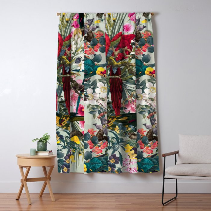 FLORAL AND BIRDS XXII Window Curtain Gallery Image 5