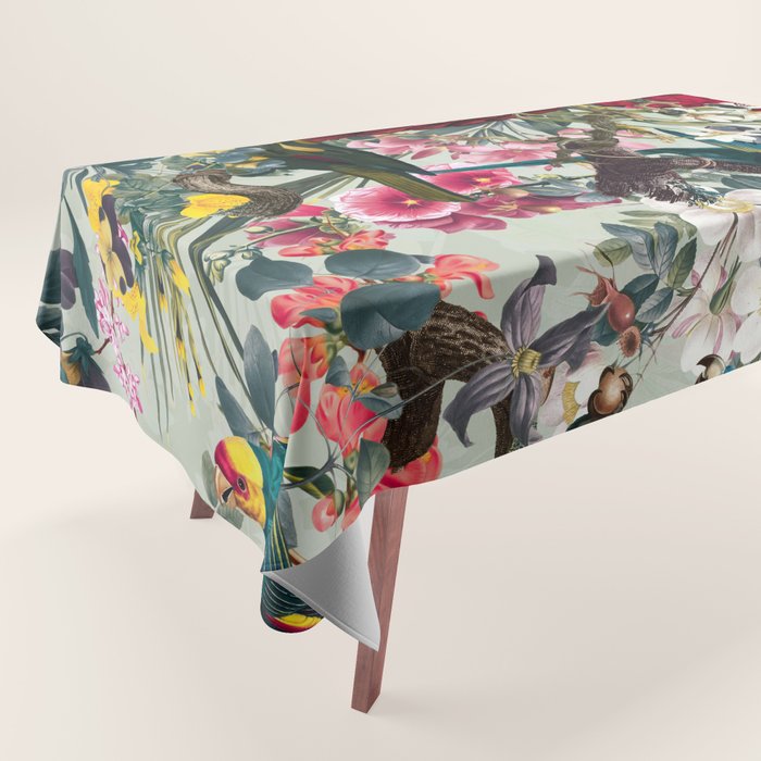 FLORAL AND BIRDS XXII Tablecloth Gallery Image 1