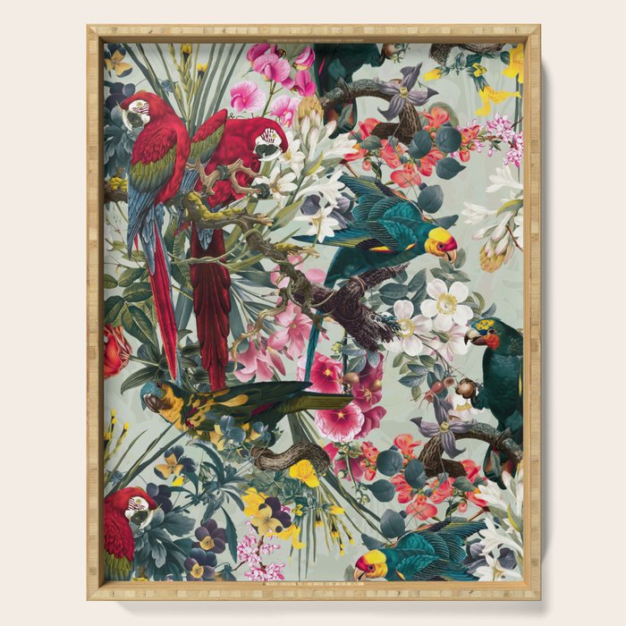 FLORAL AND BIRDS XXII Serving Tray Gallery Image 1